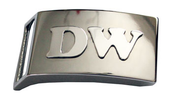 Devanet solid silver initials onto belt buckle
